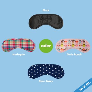 vier verschiedenen Schlafmasken Varianten