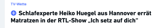 RTL Ich setz auf dich — Heiko Hügel